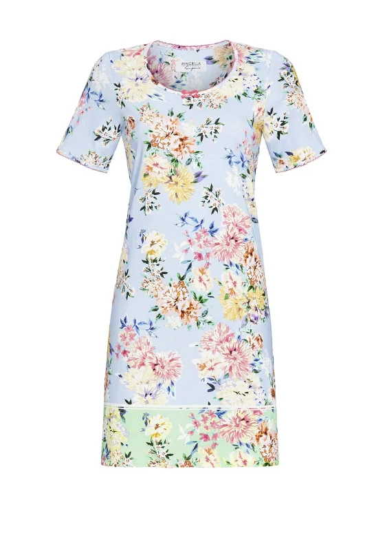 Mini DressRingella Floral Nightdress, Blue Multi