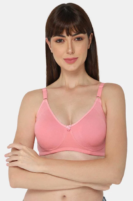 Designer ShirtsFull Coverage Non-Padded Non-Wired Intimacy T-Shirt Saree Bra - ES02 - Pink Shade