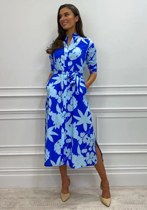 Office DressKate & Pippa Capri Midi Shirt Dress, Blue Print