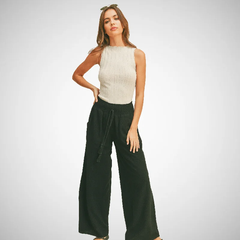 Embroidered PantsSmocked Waist Pants