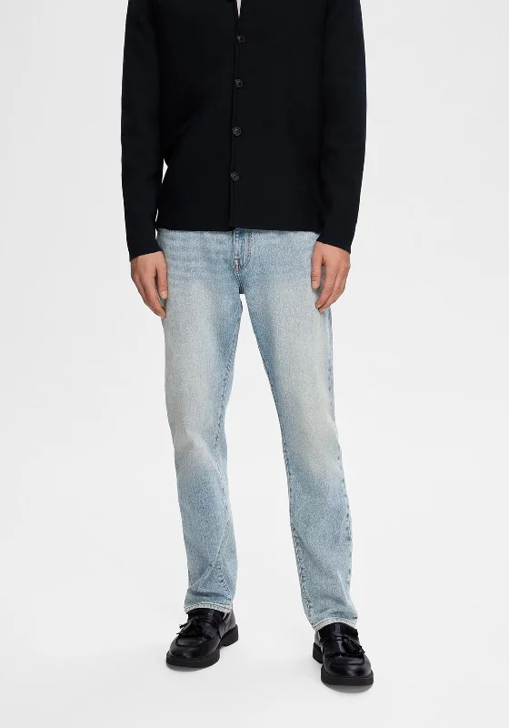 Modern denimSelected Homme 196 Straight Leg Jeans, Blue Denim