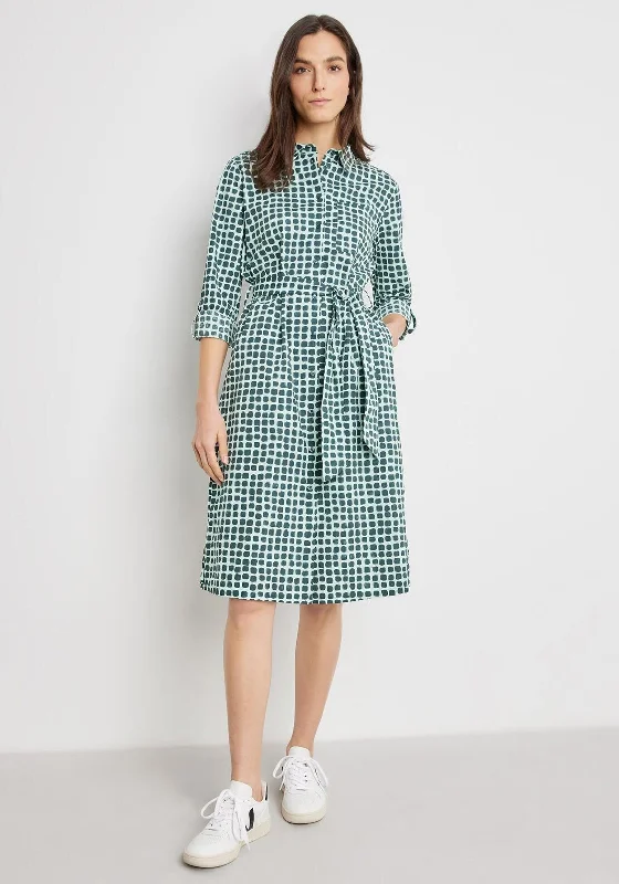 Gypsy DressGerry Weber Square Print Shirt Midi Dress, Green