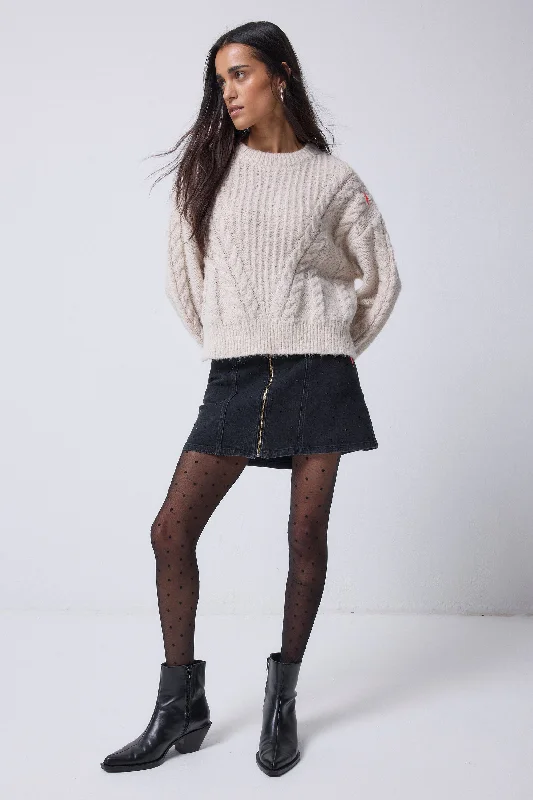 Knit WinterOatmeal Cable Knit Jumper