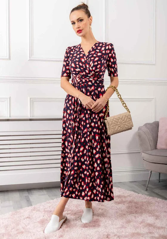 Evening DressJolie Moi Coleen Animal Print Maxi Dress, Navy