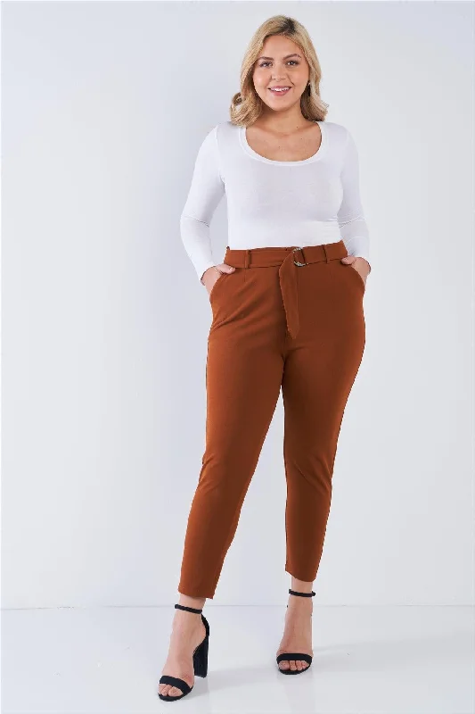 Pedal PushersJunior Plus Size Ginger Bread High Waisted Ankle Length Pants /2-2-2