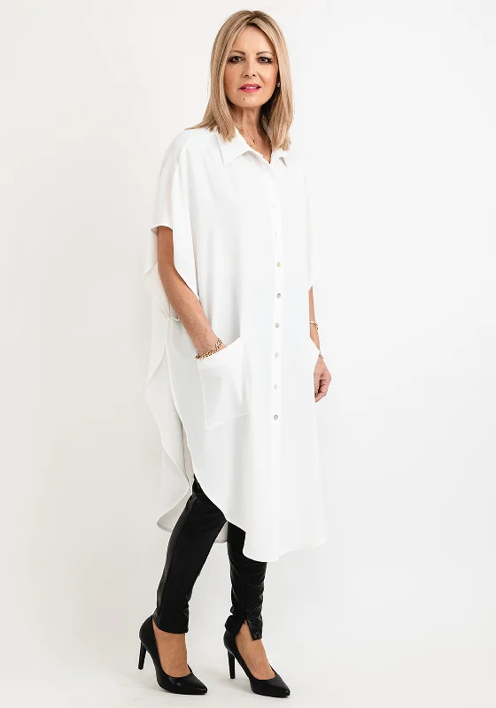 Retro DressI.nco Oversized Sleeveless Shirt Dress, White