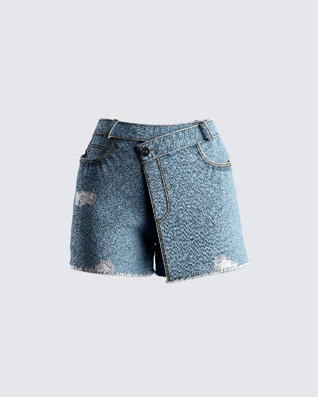 OverallMayerly Blue Denim Wrap Skort