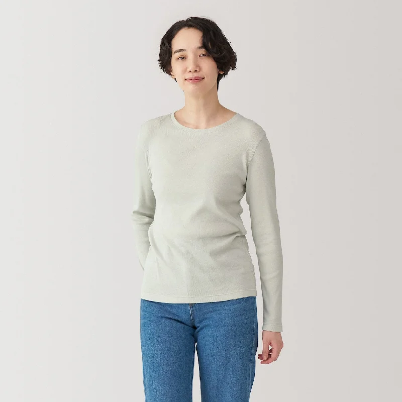 Knit TeeSoy Fibre Ribbed Crewneck Long Sleeve T-Shirt