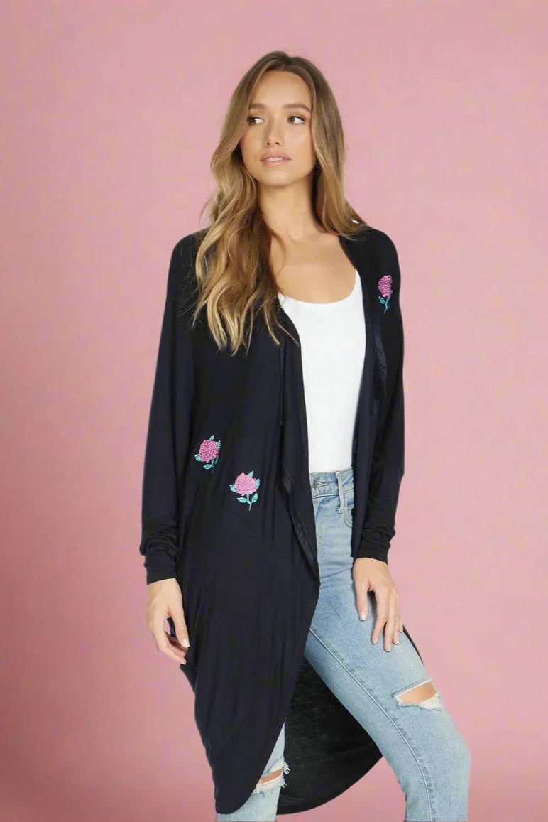 Knitted TurtleneckLauren Moshi Ramona Crystal Roses Wrap Cardigan