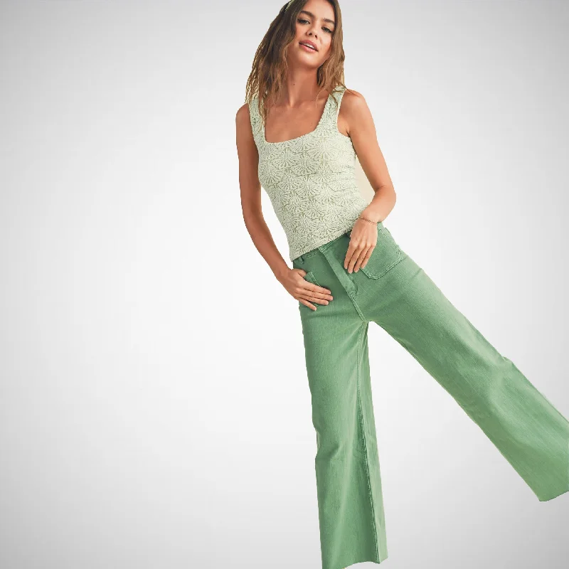 Bell-bottomsWide Leg Pants With Front Pocket