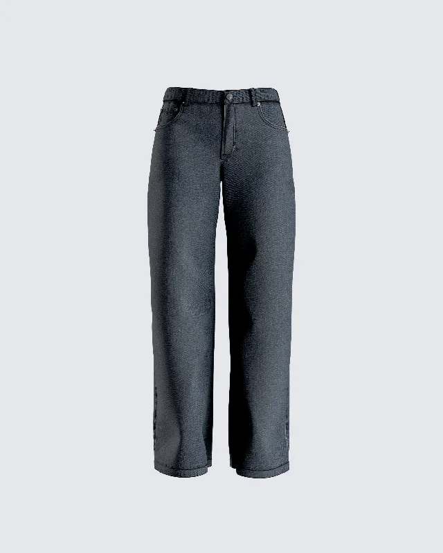 Free PeopleFrieda Grey Denim Wide Leg Jean