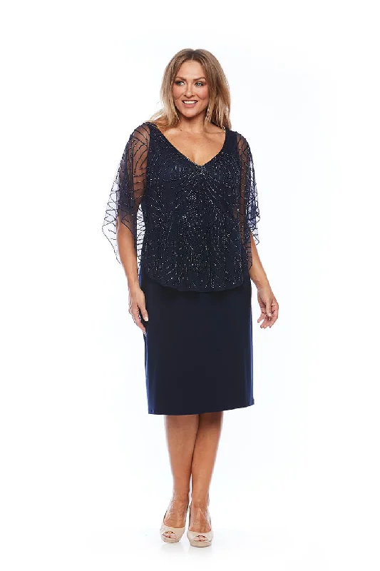 Sweater DressLayla Jones Beaded Overlay Dress (LJ0021 navy)