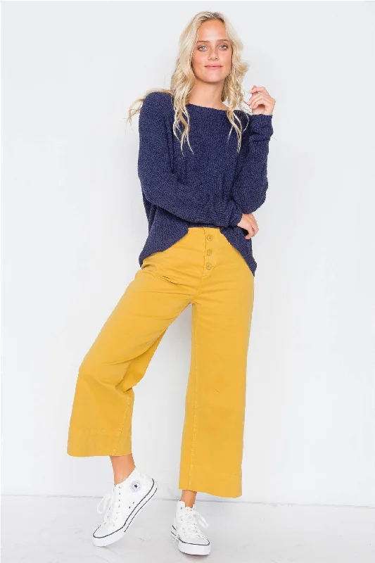 Corduroy PantsMustard Yellow Hipster High Waist Gaucho Pants /3-2-1