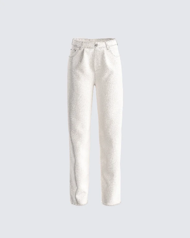 GuessSaga White Frayed Denim Jean