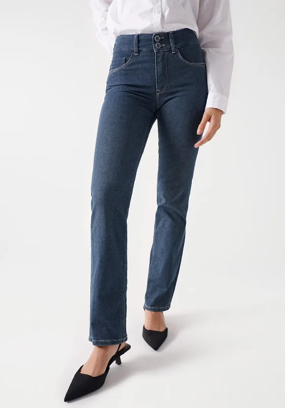 Denim vestSalsa Secret Push in Straight Leg Jeans, Dark Blue Denim