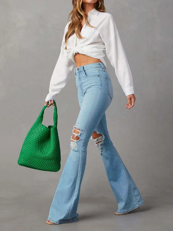 Modern denimRipped Denim Flare Jeans