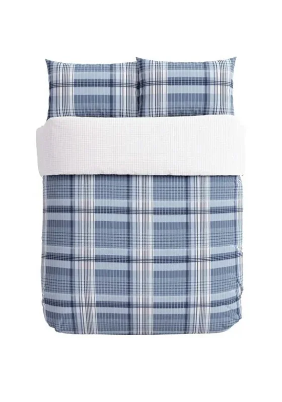 Helena Springfield Brushed Check Duvet Cover Set, Blue