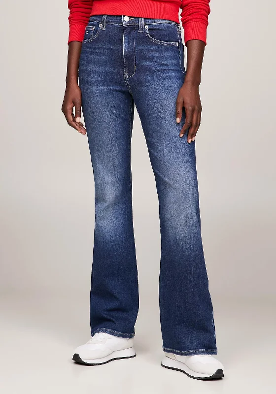 Denim with sneakersTommy Jeans Sylvia High Rise Flare Leg Jeans, Medium Denim