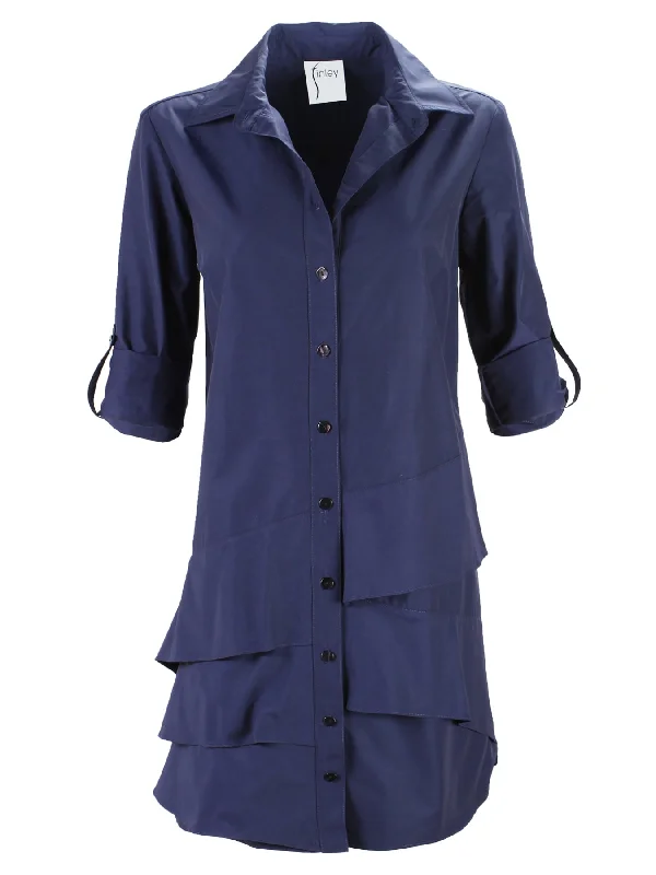 Running ShirtsJenna Dress Navy Crisp Cotton