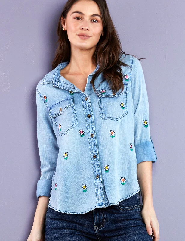 Cowboy festivalFlower Denim Shirt