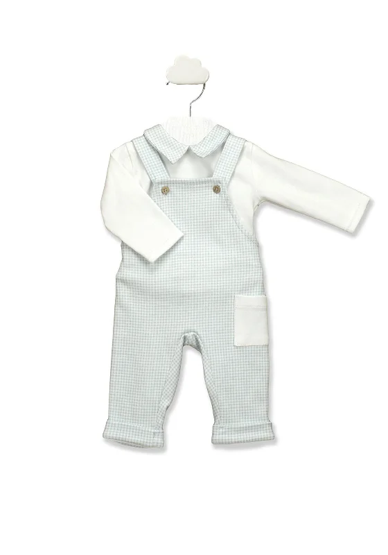 Babidu Baby Boy Top and Overall Set, Blue Multi