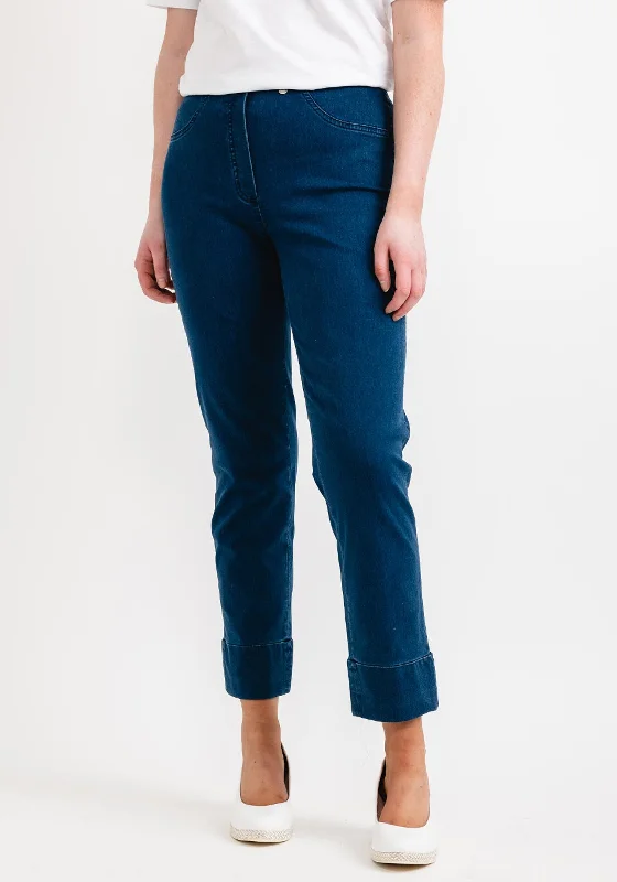 Bohemian denimRobell Bella 09 Ankle Grazer Denim Look Trousers, Blue Denim