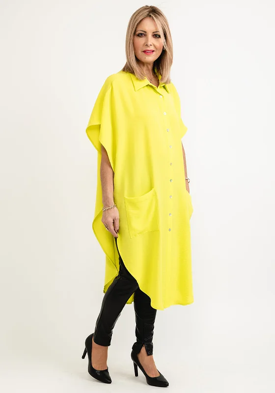 Vintage DressInco Oversized Sleeveless Shirt Dress, Lime