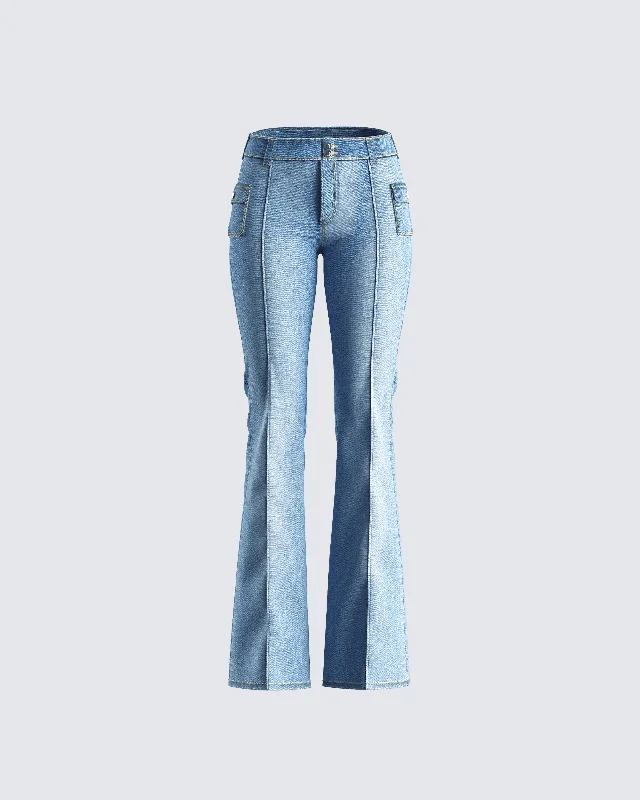 Ralph LaurenZori Blue Flare Leg Denim Pant