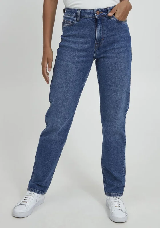 Denim with T-shirtPulz Liva Ultra High Waisted Jeans, Medium Blue Denim