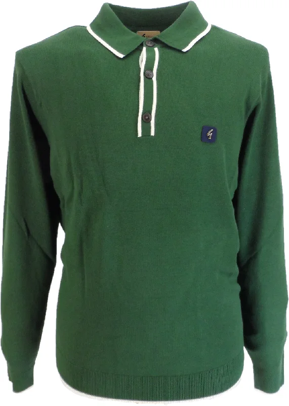 Knit Button-UpGabicci Vintage Lineker Forest Green Knitted Polo