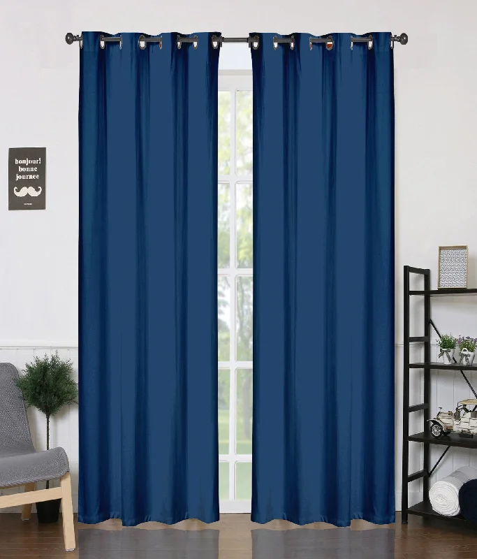 DenimAmerican-Elm Light Blocking Denim Blue Grommet Blackout Curtains