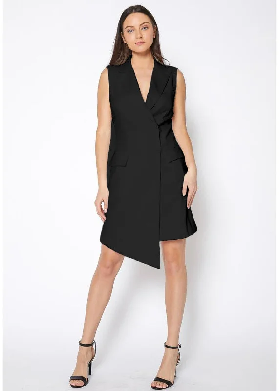 Peplum DressWomen's Asymmetrical Sleeveless Blazer Dress