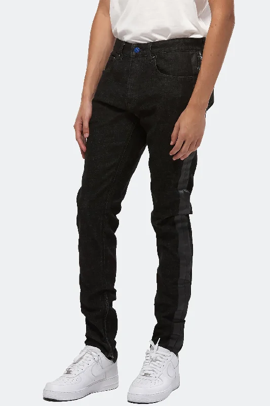 Cowboy beltKonus Men's Black Denim With Print On Side Seams