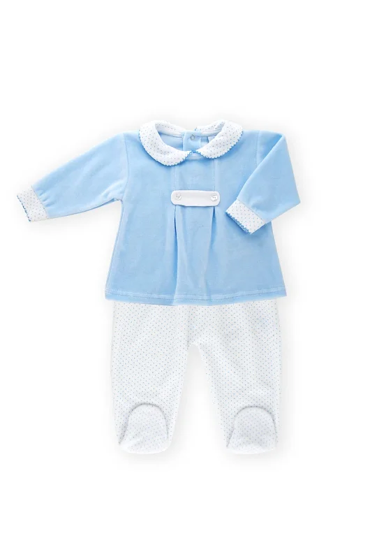 Sardon Baby Boy Polka Dot 2 Piece Set, Blue