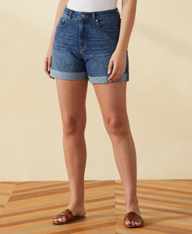 UniqloClassic Fit Raw Edge Cuffed Denim Short