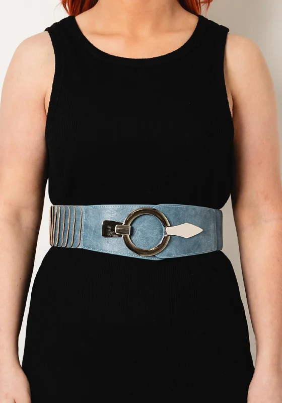 Free PeopleSeventy1 Hook Ring Stretch Waist Belt, Denim Blue