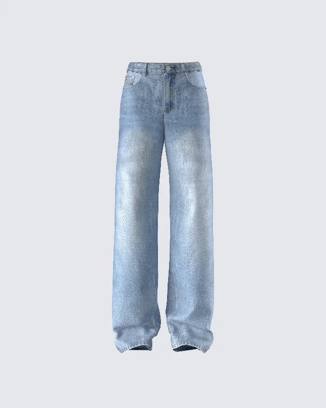 Cowboy festivalSamia Blue Denim Wide Leg Jeans