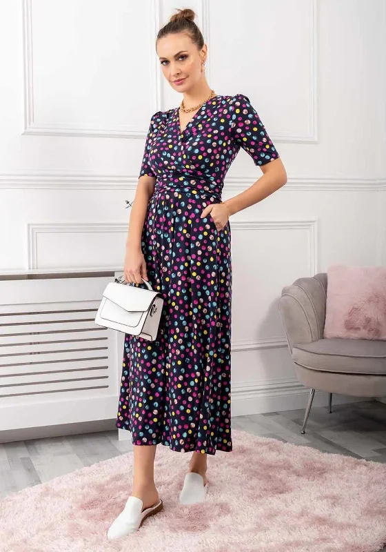 Casual DressJolie Moi Oakley Dot Print Maxi Dress, Navy Multi