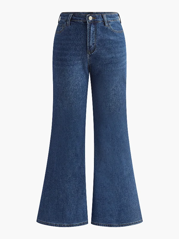 Denim washingCotton Denim Bootcut Jeans