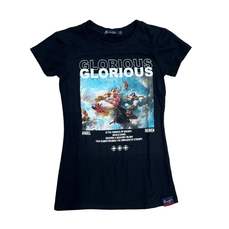 Bear The Beams Glorious Woman Graphic Tee (Black)Button-Up T-Shirts