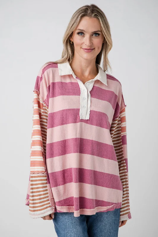 Free People Aster Stripe TeeLongline T-Shirts