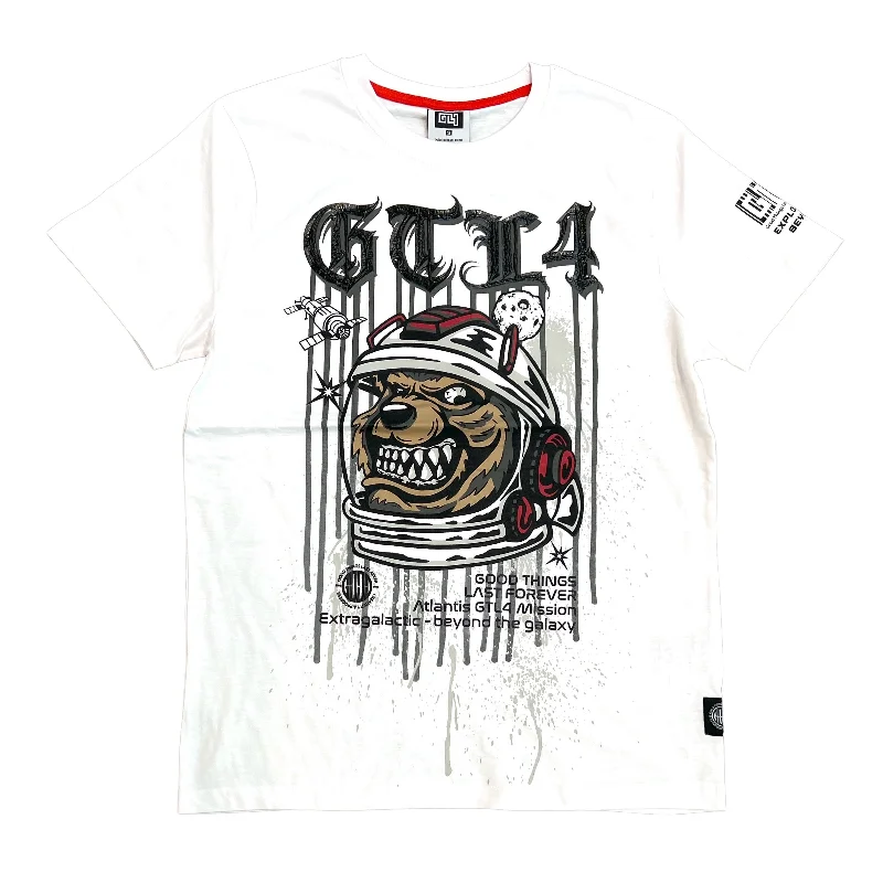 GLT4 Gel Print Astronut Tee (White)Recycled Fabric T-Shirts