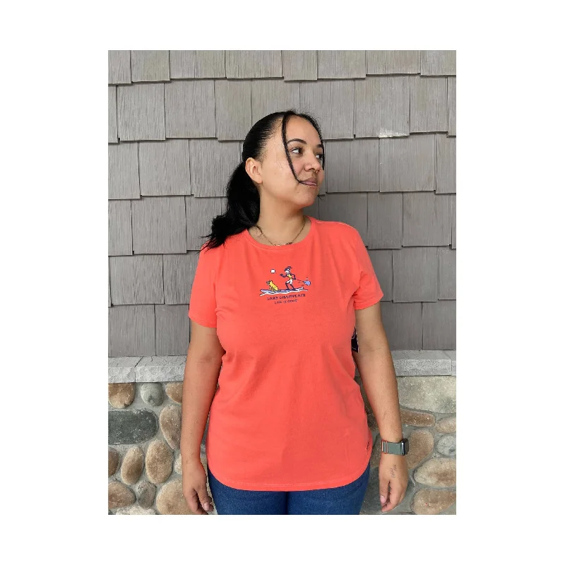 Life Is Good Women's Lake Champlain Exclusive Jackie Paddle Tee - Mango OrangeStatement T-Shirts