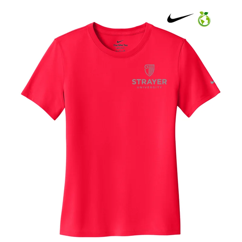 NEW STRAYER Nike Ladies Swoosh Sleeve rLegend Tee - University RedCollaborative T-Shirts