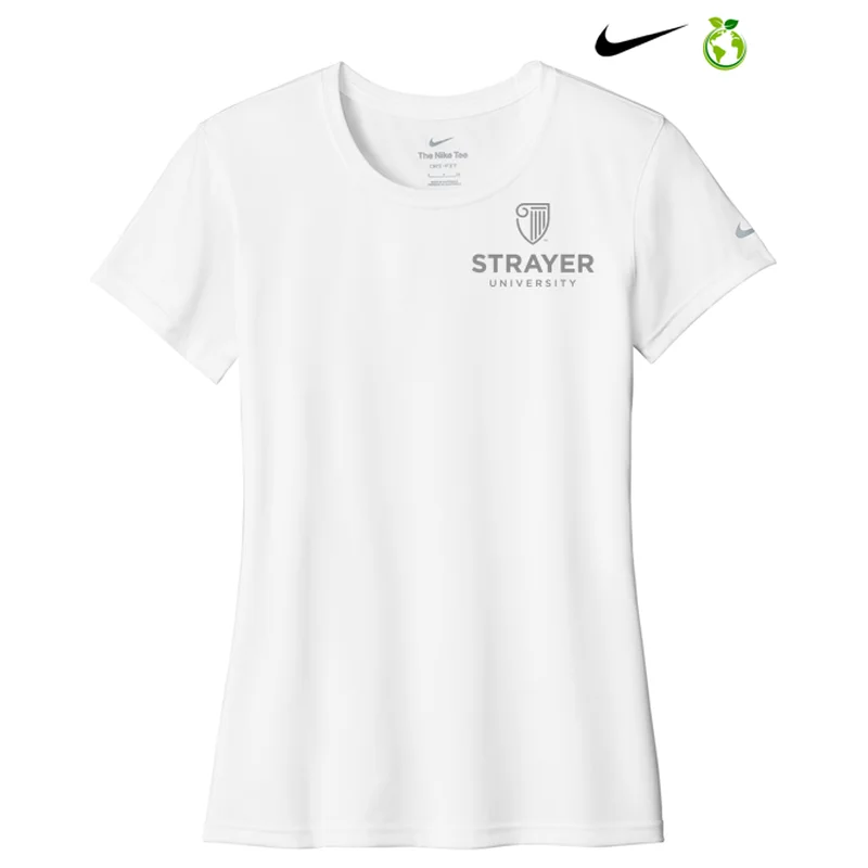 NEW STRAYER Nike Ladies Swoosh Sleeve rLegend Tee - WhiteFestival T-Shirts