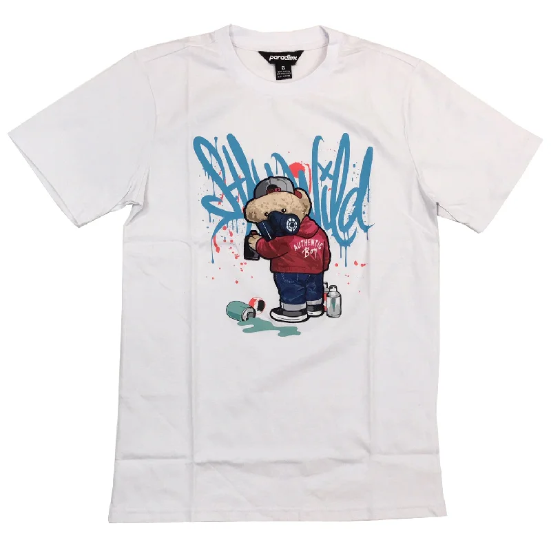 Paradime Graffiti Bear Chenille Patch Tee (White) / $16.99 2 for $30Linen T-Shirts