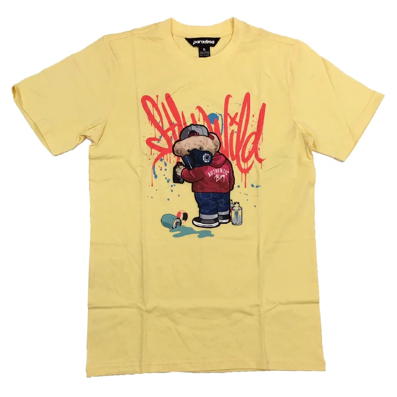 Paradime Graffiti Bear Chenille Patch Tee (Yellow) / $16.99 2 for $30Bamboo T-Shirts