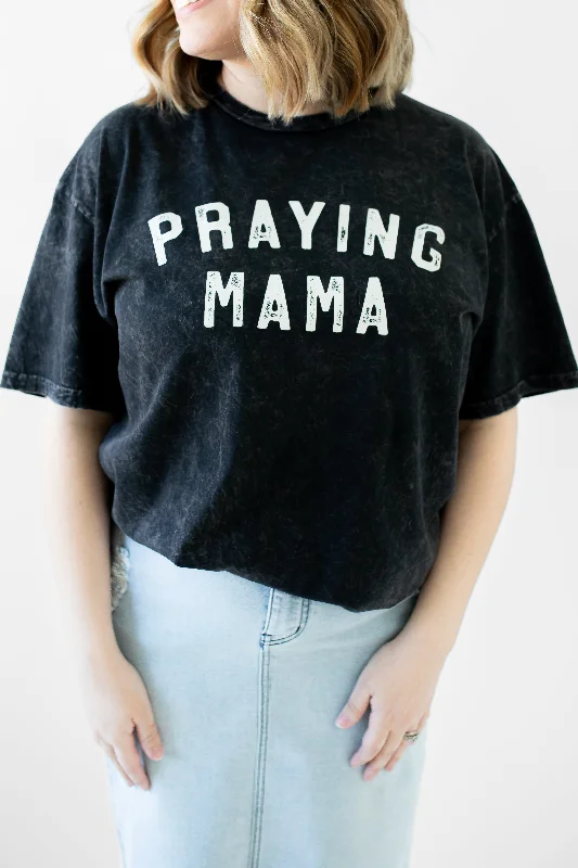 Praying Mama Graphic Tee in Mineral BlackAthletic T-Shirts