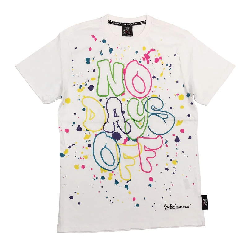 Switch No Days Off Puff Tee (White) / $16.99 2 for $30Polyester T-Shirts