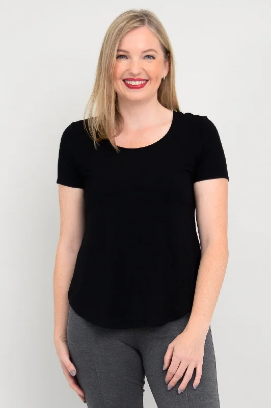 Tessa Tee, Black, BambooFitted T-Shirts